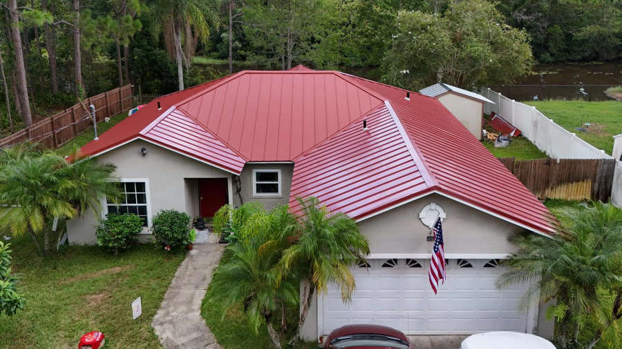 Metal roofing after